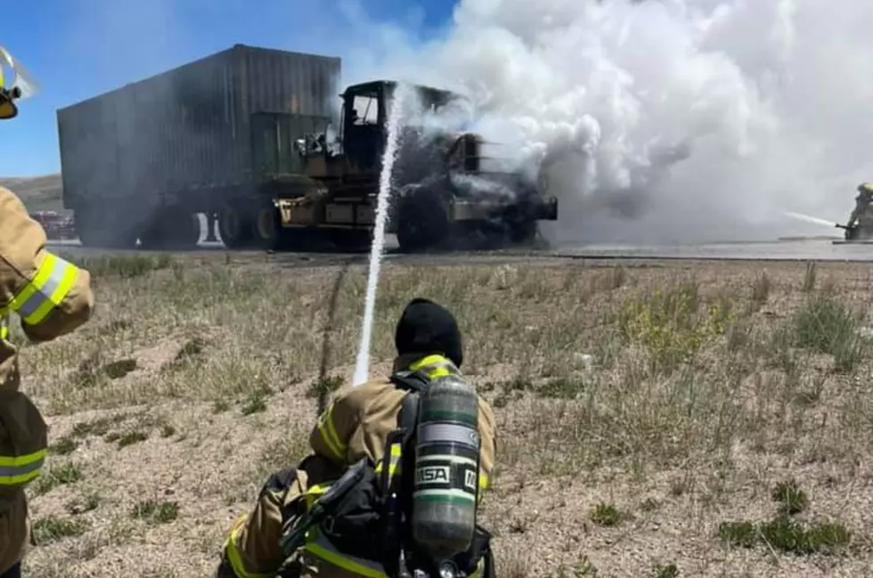 LOOK: Wyoming Fire Crews Battle Ammunition Truck Fire